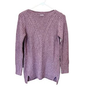L.L. Bean Women's classic Cable fisherman’s Knit Sweater Light Purple size XS